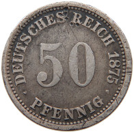 KAISERREICH 50 PFENNIG 1874 A  #t029 0247 - 50 Pfennig