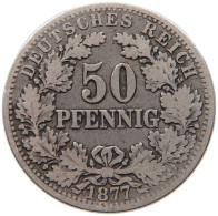 KAISERREICH 50 PFENNIG 1877 B  #t029 0263 - 50 Pfennig