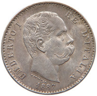 ITALY LIRA 1887  UMBERTO I. 1878-1900 #t029 0087 - 1878-1900 : Umberto I.