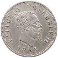 ITALY 50 CENTESIMI 1863 M Vittorio Emanuele II. (1849-1861) #t022 0537 - 1861-1878 : Victor Emmanuel II