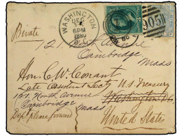 ESTADOS UNIDOS. 1880(Dec 15). Cover To USA Franked By GB 2½d Pale Blue Plate 20 Tied By Wolverhampton-905 Duplex. On Arr - Other & Unclassified