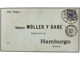 URUGUAY. 1892. MONTEVIDEO To HAMBURGO With German Blue 20 P. Stamp Tied By Cds DEUTSCHE SEEPOST/LINIE/HAMBURG/SUDAMERIKA - Andere & Zonder Classificatie