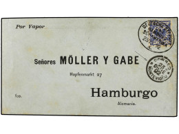 URUGUAY. 1892. MONTEVIDEO To HAMBURGO With German Blue 20 P. Stamp Tied By Cds DEUTSCHE SEEPOST/LINIE/HAMBURG/SUDAMERIKA - Other & Unclassified