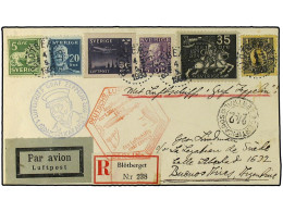 ZEPPELIN. 1933. SWEDEN. 1st S.America Flight. Swedish Acceptance Cover Registered To Buenos Aires Franked Various (6 Val - Autres & Non Classés