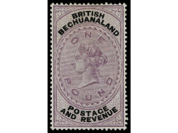 * BECHUANALAND. 1888. 1 £ Lilac And Black. Yv. 21 Cat. 1.500€. SG.20. - Other & Unclassified
