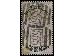 ° BECHUANALAND. 1888. 5 £ Lilac And Black, With '555' Cancellation. Few Age Stains. Yv. 22 Cat. 2.750€. SG.21. - Altri & Non Classificati