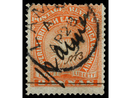 ° AFRICA ORIENTAL BRITANICA. 1891. MOMBASA Provisionals. 1/2 Anna On 2 A. Vermilion. Manuscript Value. B.P.A. Certificat - Other & Unclassified