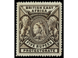 * AFRICA ORIENTAL BRITANICA. 1897. 5 Rupees Deep Sepia. Yv. 80 Cat. 400€. SG.96. - Autres & Non Classés