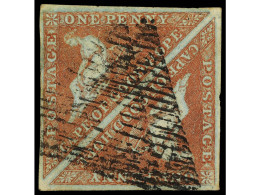 ° CABO DE BUENA ESPERANZA. 1853. 1 P. Pale Brick-red. Used Pair With Full Margins. Yv. 1. SG.1. - Autres & Non Classés