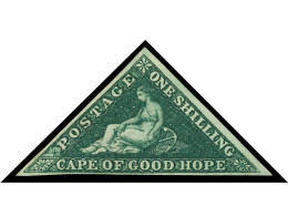 * CABO DE BUENA ESPERANZA. 1859. 1 S. Deep Dark Green. Slight Diagonal Crease. Yv. 6 Cat. 400€. SG.8b. - Other & Unclassified