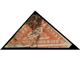 ° CABO DE BUENA ESPERANZA. 1861. 1 P. Vermilion 'Wood-block'. Large Margins With Part Of A Neighbor Stamp. Repaired Spot - Otros & Sin Clasificación