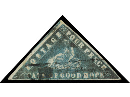 ° CABO DE BUENA ESPERANZA. 1861. 4 P. Pale Milky Blue 'Wood-block'. Slight Crease In Right Corner. HOLCOMBE Certificate. - Autres & Non Classés