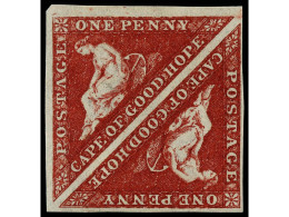 * CABO DE BUENA ESPERANZA. 1864. 1 P. Deep Carmine-red On Pair. Very Fine. Yv. 7. SG.18. - Other & Unclassified