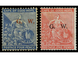 * GRIQUALAND. 1877. 1 P. Carmine-red And 4 P. Dull Blue. Overprinted G.W. Small Age Stains. Yv. 2, 3 Cat. 1.125€. SG.2,  - Andere & Zonder Classificatie