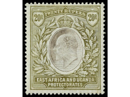 * AFRICA ORIENTAL BRITANICA. 1907. EAST AFRICA AND UGANDA. 20 R. Grey And Stone. Yv. 122 Cat. 600€. SG.32. - Autres & Non Classés