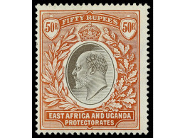 * AFRICA ORIENTAL BRITANICA. 1907. EAST AFRICA AND UGANDA. 50 R. Grey And Red-brown. Regummed. Yv. 123 Cat. 2.100€. SG.3 - Other & Unclassified