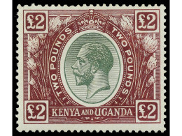 * KENIA Y UGANDA. 1925. 2 £ Green And Purple. Fresh Colour And Very Well Centered. Yv. 19 Cat. 1.200€. SG.96. - Altri & Non Classificati