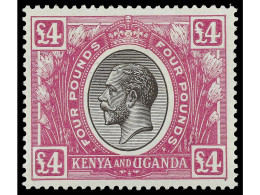 * KENIA Y UGANDA. 1925. 4 £ Black And Magenta. Fresh Colour And Well Centered. Yv. 21 Cat. 3.000€. SG.98. - Andere & Zonder Classificatie