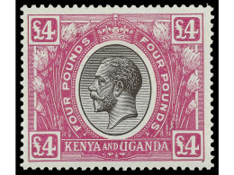 * KENIA Y UGANDA. 1925. 4 £ Black And Magenta. Fresh Colour And Well Centered. Yv. 21 Cat. 3.000€. SG.98. - Other & Unclassified