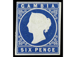 (*) GAMBIA. 1869. 6 P. Blue. Yv. 2 Cat. 650€. SG.3a. - Sonstige & Ohne Zuordnung