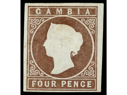 * GAMBIA. 1874. 4 P. Pale Brown. Yv. 3 Cat. 575€. SG.6. - Autres & Non Classés