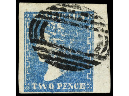 ° MAURICIO. 1859. DARDENNE 2 P. Blue, Good To Large Margins And Light Barred Oval Cancel. SG. 43a Cat. 950£. Yv.10a. - Other & Unclassified