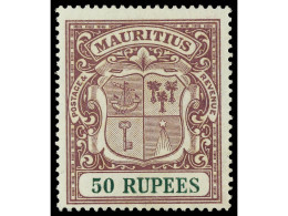 * MAURICIO. 1924. 50 R. Dull Purple And Green. Slight Gum Bend. Yv. 180 Cat. 1.100€. SG.222. - Other & Unclassified