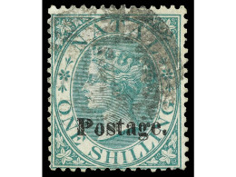 ° NATAL. 1869. 1 S. Green, Overprint 'Postage', 12 3/4 Mm. Ex Dale-Liechtenstein. R.P.S. Certificate. Yv. 22 Cat. 1.250€ - Sonstige & Ohne Zuordnung