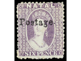 * NATAL. 1869. 6 P. Lilac. FRIEDL Certificate. Signed Bloch. Yv. 21aIV Cat. 1.300€. SG.47. - Andere & Zonder Classificatie