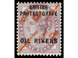 * COSTA DE NIGER. 1893. PROTECTORATE. 1/2 P. On 1 P. Unsevered Pair. RARE. Yv. 18 Var. SG.7a. Stanley Gibbons.500£. - Andere & Zonder Classificatie