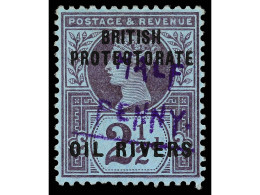 * COSTA DE NIGER. 1893. PROTECTORATE. 1/2 P. Violet On 2 1/2 P. One Of The RAREST Of All The Old Calabar Provisionals Wi - Autres & Non Classés