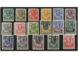 * RHODESIA DEL NORTE. 1925-9. SEVENTEEN Values, Complete Set. Included Yv. *18/21 And **22/4 (SG. *18/21 And **22/4). Yv - Other & Unclassified