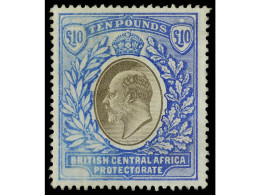 * NYASSALAND. 1903-4. BRITISH CENTRAL AFRICA. 10 £ Grey And Blue. Left Vertical Faded Colour Band On The Front. Signed C - Autres & Non Classés