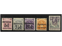 * RHODESIA. 1909. 4 Values, Complete Set, Plus 5 S. RHODESIA Yv. 16A/19. NORTH RHODESIA Yv. 14. Cat. 80€. - Sonstige & Ohne Zuordnung