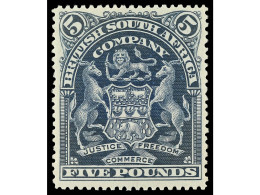 ** RHODESIA. 1901. 5 £ Deep Blue. SCARCE. Ex Samos. Yv. 72. SG.92. Stanley Gibbons.3.250£. - Altri & Non Classificati