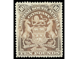 ** RHODESIA. 1901. 10 £ Lilac. SCARCE. Ex Samos. Yv. 73. SG.93. Stanley Gibbons.3.500£. - Autres & Non Classés