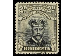 ° RHODESIA. 1913. DIE III. 2 P. Black And Brownish Grey. Perf. 15. Yv. 42 Var. SG.279c. Stanley Gibbons.400£. - Altri & Non Classificati