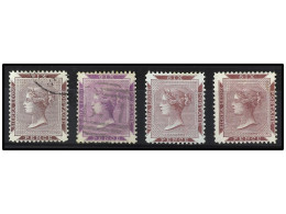 */° SIERRA LEONA. 1859. 6 P. Purple. Different Tones. Yv. 2, 3 (2). SG.1/4. - Andere & Zonder Classificatie