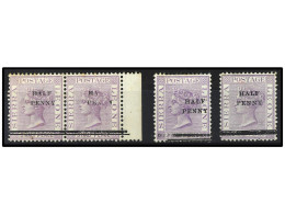 * SIERRA LEONA. 1893. 1/2 P. On 1 1/2 P. Lilac. Yv. 29, 30 (3) Cat. 600€. SG.38, 39 (3). - Other & Unclassified