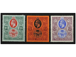 * SIERRA LEONA. 1912. 10 S., 1 £ And 2 £. Yv. 104/6 985€. SG.127/9. - Otros & Sin Clasificación