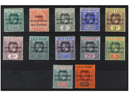 * TOGO. 1916. ANGLO-FRENCH OCCUPATION. 12 Values, Complete Set. 2 P. Toned Gum. Yv. 72/83 Cat. 400€. SG.H47/58. - Sonstige & Ohne Zuordnung