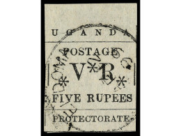 ° UGANDA. 1896. 5 R. Black. ELDOMA C.d.s. Cancel. SG. 61 Cat. 350£. Yv.29. - Otros & Sin Clasificación