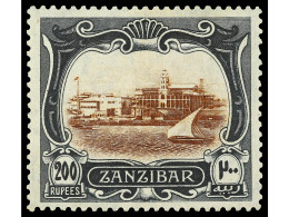 * ZANZIBAR. 1908-9. 200 R. Brown And Greenish-black. Yv. 110 Cat. 1.800€. SG.245. - Autres & Non Classés