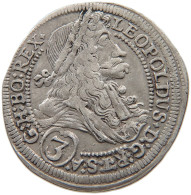 HAUS HABSBURG 3 KREUZER 1704 GRAZ LEOPOLD I. (1657-1705) #t028 0211 - Autriche