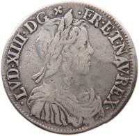 FRANCE 1/2 ECU 1650 N Montpellier  Louis XIV. (1643–1715) #t029 0057 - 1643-1715 Luis XIV El Rey Sol
