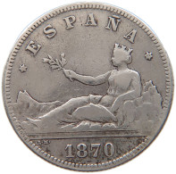 SPAIN 2 PESETAS 1870 Provisional Government #t026 0161 - Premières Frappes