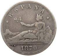 SPAIN 2 PESETAS 1870 Provisional Government #t026 0159 - Primeras Acuñaciones