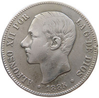 SPAIN 5 PESETAS 1885 87 Alfonso XII. (1874–1885) #t025 0001 - Eerste Muntslagen
