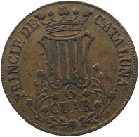 SPAIN BARCELONA 6 CUARTOS 1841 Isabell II. (1833–1868) #t027 0375 - Primeras Acuñaciones
