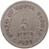 NORTH BORNEO 5 CENTS 1921 George V. (1910-1936) #t024 0249 - Kolonies